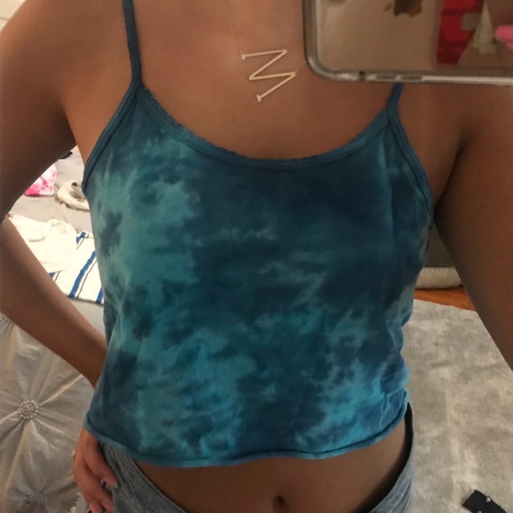 Cropped tie dyed tank top